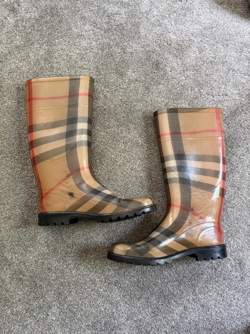 Burberry Rain Boots Waterproof Rubber Nova Check Size 38 - Picture 2 of 11